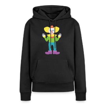 Clown - Sweat à capuche Premium bio Femme - noir - Devant - Julia (174cm)