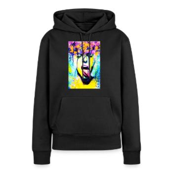 Bääää - Frauen Premium Bio Hoodie - Schwarz - Vorne - Julia (174cm)