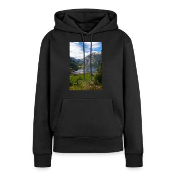 Vue panoramique de Geiranger à Geirangerfjorden - Sweat à capuche Premium bio Femme - noir - Devant - Julia (174cm)