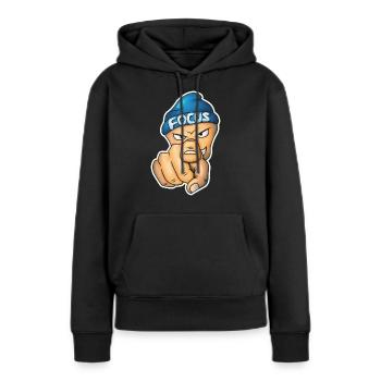 Montrez votre concentration - Sweat à capuche Premium bio Femme - noir - Devant - Julia (174cm)