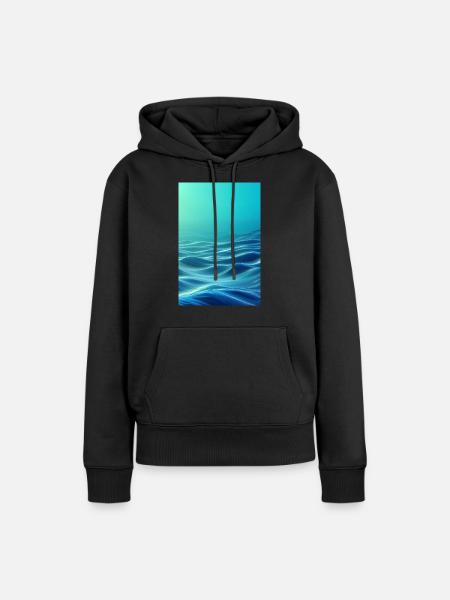 Low-Poly Wave - Frauen Premium Bio Hoodie - Schwarz