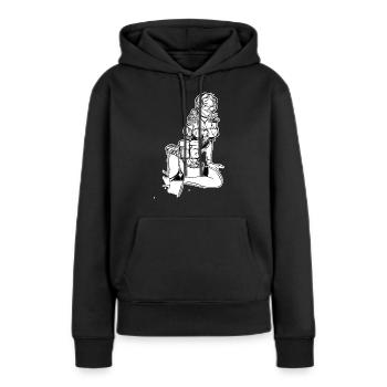 Fesches Dirndl // Volksfest // Illustration - Sweat à capuche Premium bio Femme - noir - Devant - Julia (174cm)