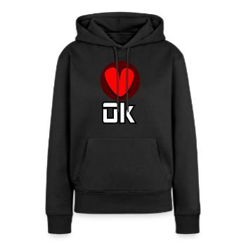 Ok - Sweat à capuche Premium bio Femme - noir - Devant - Julia (174cm)