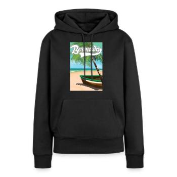Affiche vacances aux Bermudes - Sweat à capuche Premium bio Femme - noir - Devant - Julia (174cm)