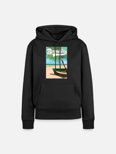 Bermuda Urlaubsplakat - Frauen Premium Bio Hoodie - Schwarz