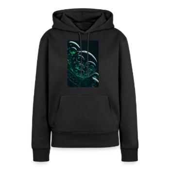 Bulles dans une bulle verte 2 - Sweat à capuche Premium bio Femme - noir - Devant - Julia (174cm)