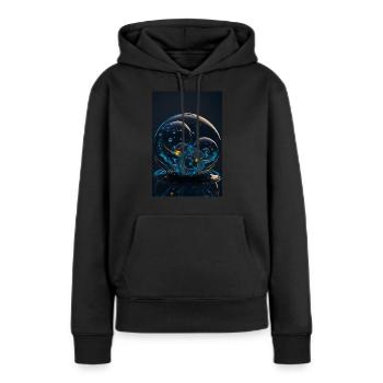 Bulles dans une bulle néon 2 - Sweat à capuche Premium bio Femme - noir - Devant - Julia (174cm)