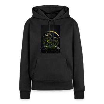 Blasen in einer Blase gelb 2 - Frauen Premium Bio Hoodie - Schwarz - Vorne - Julia (174cm)