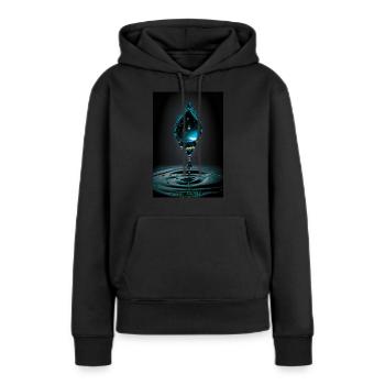 Goutte cyan 2 - Sweat à capuche Premium bio Femme - noir - Devant - Julia (174cm)