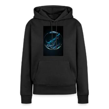 Kaos in einer Blase cyan 2 - Frauen Premium Bio Hoodie - Schwarz - Vorne - Julia (174cm)