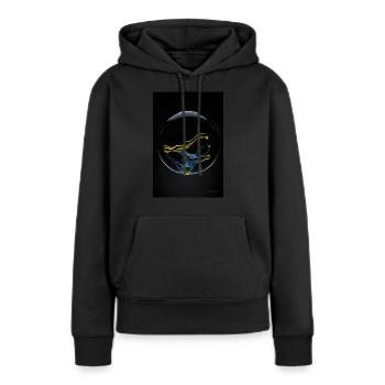 Kaos in einer Blase gelb 1 - Frauen Premium Bio Hoodie - Schwarz - Vorne - Julia (174cm)