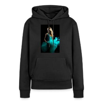 Cyan Beauté 4 - Sweat à capuche Premium bio Femme - noir - Devant - Julia (174cm)