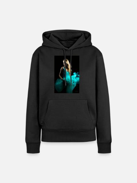 Cyan Schönheit 4 - Frauen Premium Bio Hoodie - Schwarz