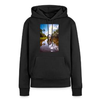 Amazone - Sweat à capuche Premium bio Femme - noir - Devant - Julia (174cm)