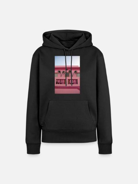 Pink House - Frauen Premium Bio Hoodie - Schwarz