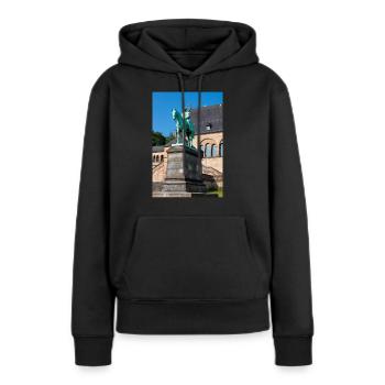 Reiterstandbild Wilhelms I. in der Kaiserpfalz - Frauen Premium Bio Hoodie - Schwarz - Vorne - Julia (174cm)