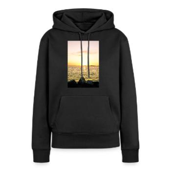 océan - Sweat à capuche Premium bio Femme - noir - Devant - Julia (174cm)