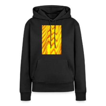 Dans le flux - Sweat à capuche Premium bio Femme - noir - Devant - Julia (174cm)