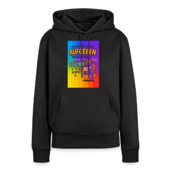 Ich werde nicht aufgeben aber.... - Frauen Premium Bio Hoodie - Schwarz - Vorne - Julia (174cm)