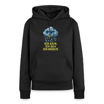 Nuages d’orage frais disant - Chemise d’humour de grêle - Sweat à capuche Premium bio Femme - noir - Devant - Julia (174cm)