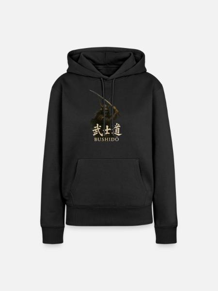 Ehre. Mut. Disziplin. Bushidō. - Frauen Premium Bio Hoodie - Schwarz