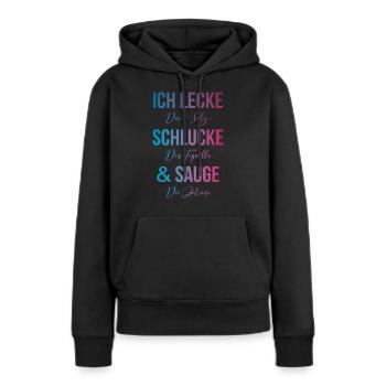Tequila lécher, avaler, sucer - Sweat à capuche Premium bio Femme - noir - Devant - Julia (174cm)