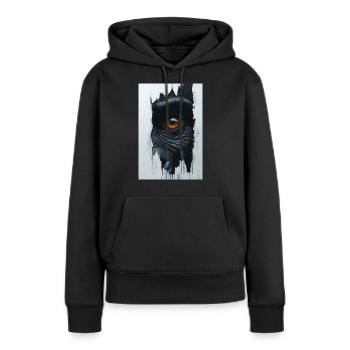 Regard primitif perçant - Sweat à capuche Premium bio Femme - noir - Devant - Julia (174cm)