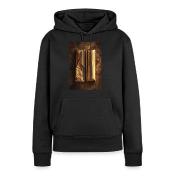 Transformation de l’or - Sweat à capuche Premium bio Femme - noir - Devant - Julia (174cm)