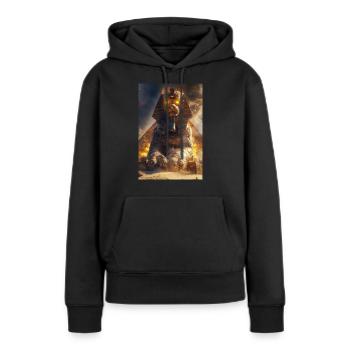 Sphinx de feu éveillé - Sweat à capuche Premium bio Femme - noir - Devant - Julia (174cm)