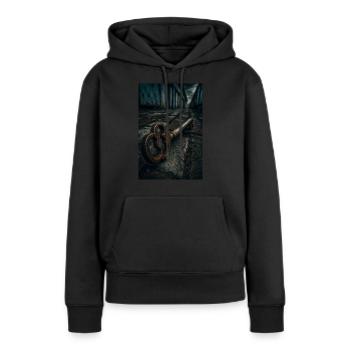 Clé rouillée des secrets oubliés - Sweat à capuche Premium bio Femme - noir - Devant - Julia (174cm)