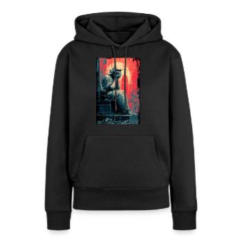 Weinende Freiheitsstatue - Frauen Premium Bio Hoodie - Schwarz - Vorne - Julia (174cm)