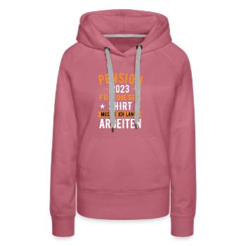 Pensionierung 2023 Pension Pensionisten - Frauen Premium Bio Hoodie - Malve - Vorne - Isabella (175cm)