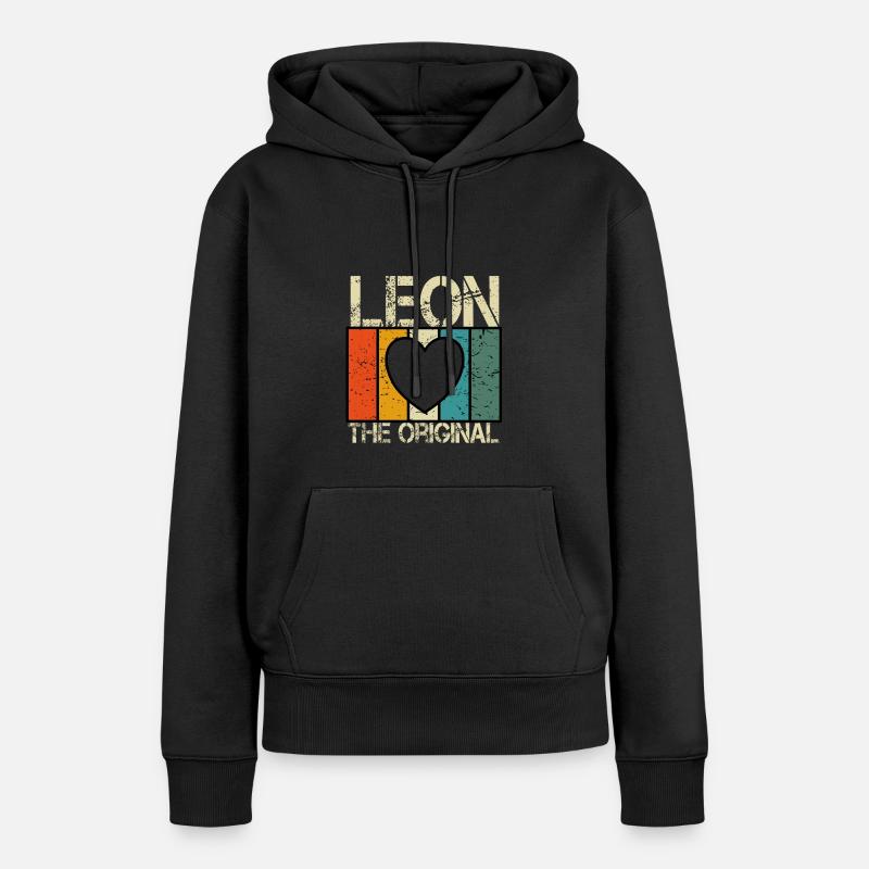 Léon - Sweat à capuche Premium bio Femme - noir