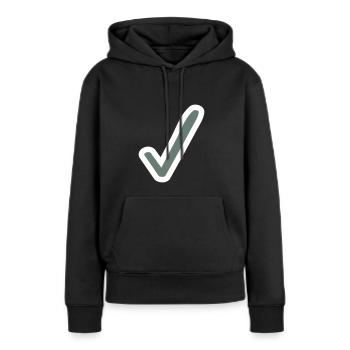Vérifier l’esquisse de l’icône - Sweat à capuche Premium bio Femme - noir - Devant - Julia (174cm)