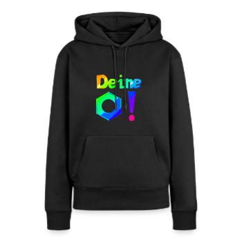 Deine Mutter! | Lustiger Spruch | Beleidigung - Frauen Premium Bio Hoodie - Schwarz - Vorne - Julia (174cm)