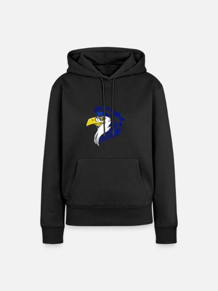 Unione Europea - Felpa con cappuccio ecologica premium da donna - nero