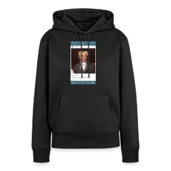 Cool Story "Geothe" - Sweat à capuche Premium bio Femme - noir - Devant - Julia (174cm)