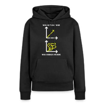 Lustiges Theorie und Praxis Motiv - Frauen Premium Bio Hoodie - Schwarz - Vorne - Julia (174cm)