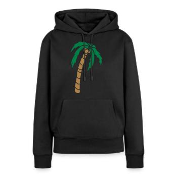 Clipart Palme Design - Sweat à capuche Premium bio Femme - noir - Devant - Julia (174cm)