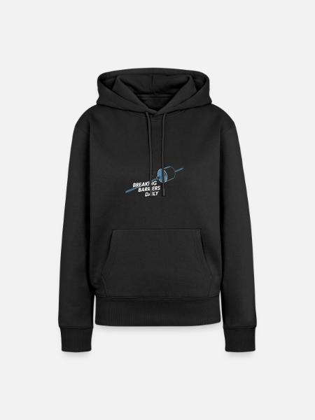 Breaking Barriers Daily Motivational Design - Frauen Premium Bio Hoodie - Schwarz