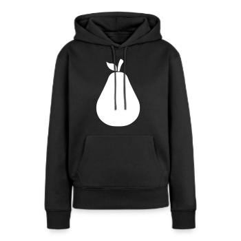 Birne - Frauen Premium Bio Hoodie - Schwarz - Vorne - Julia (174cm)