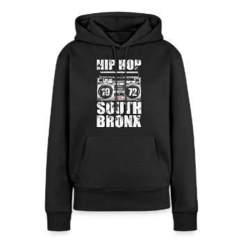 Hip Hop 1972 South Bronx Legends Grafik - Frauen Premium Bio Hoodie - Schwarz - Vorne - Julia (174cm)
