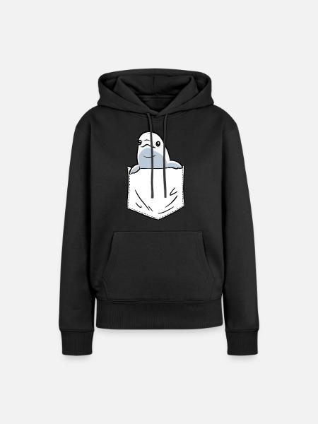Weißwal Beluga Wal - Frauen Premium Bio Hoodie - Schwarz