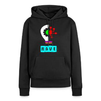 Ampoule de rave - Sweat à capuche Premium bio Femme - noir - Devant - Julia (174cm)