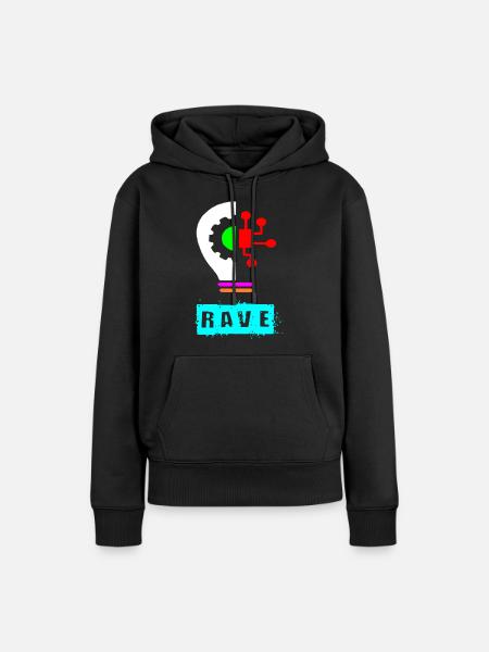 Rave-Glühbirne - Frauen Premium Bio Hoodie - Schwarz