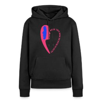 Ciel rose. - Sweat à capuche Premium bio Femme - noir - Devant - Julia (174cm)