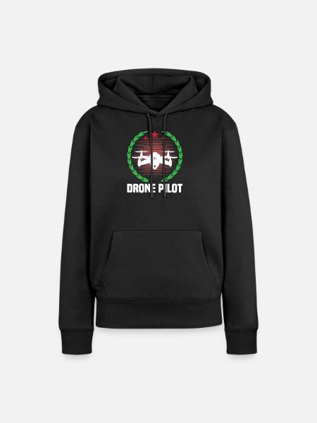 Drohnen-Pilot - Frauen Premium Bio Hoodie - Schwarz
