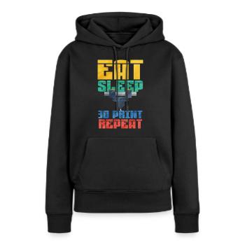 Impression 3D - Sweat à capuche Premium bio Femme - noir - Devant - Julia (174cm)