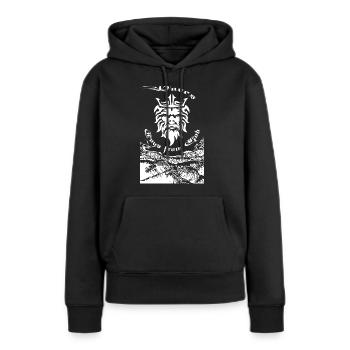 Jouets Waves de Dieu - Sweat à capuche Premium bio Femme - noir - Devant - Julia (174cm)