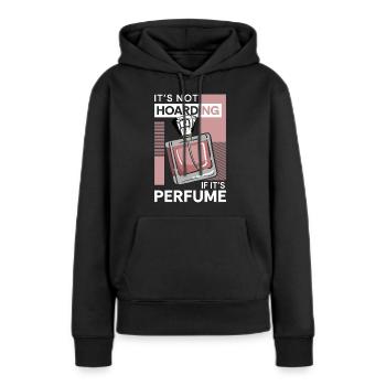 Flacon de parfum Odeur - Sweat à capuche Premium bio Femme - noir - Devant - Julia (174cm)